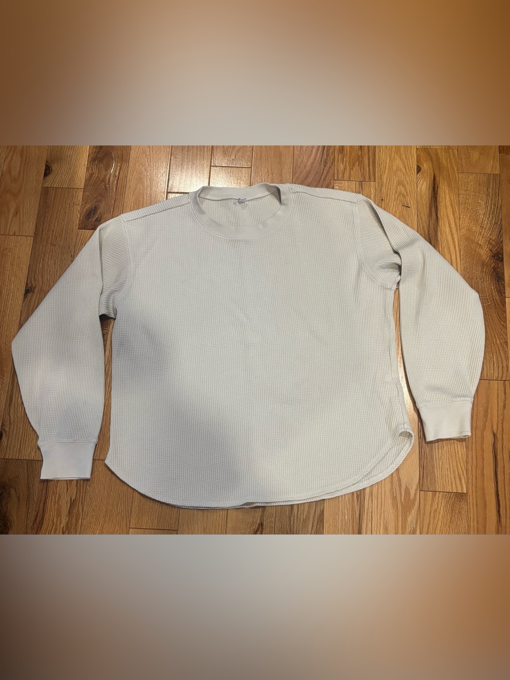 Uniqlo Waffle Knit Crewneck — Cream